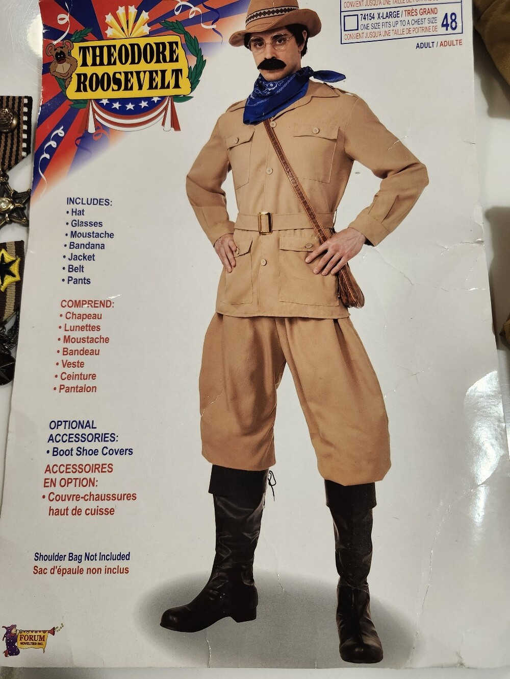 Theodore Roosevelt Adult XL Costume Forum 74154 Safari Military Halloween